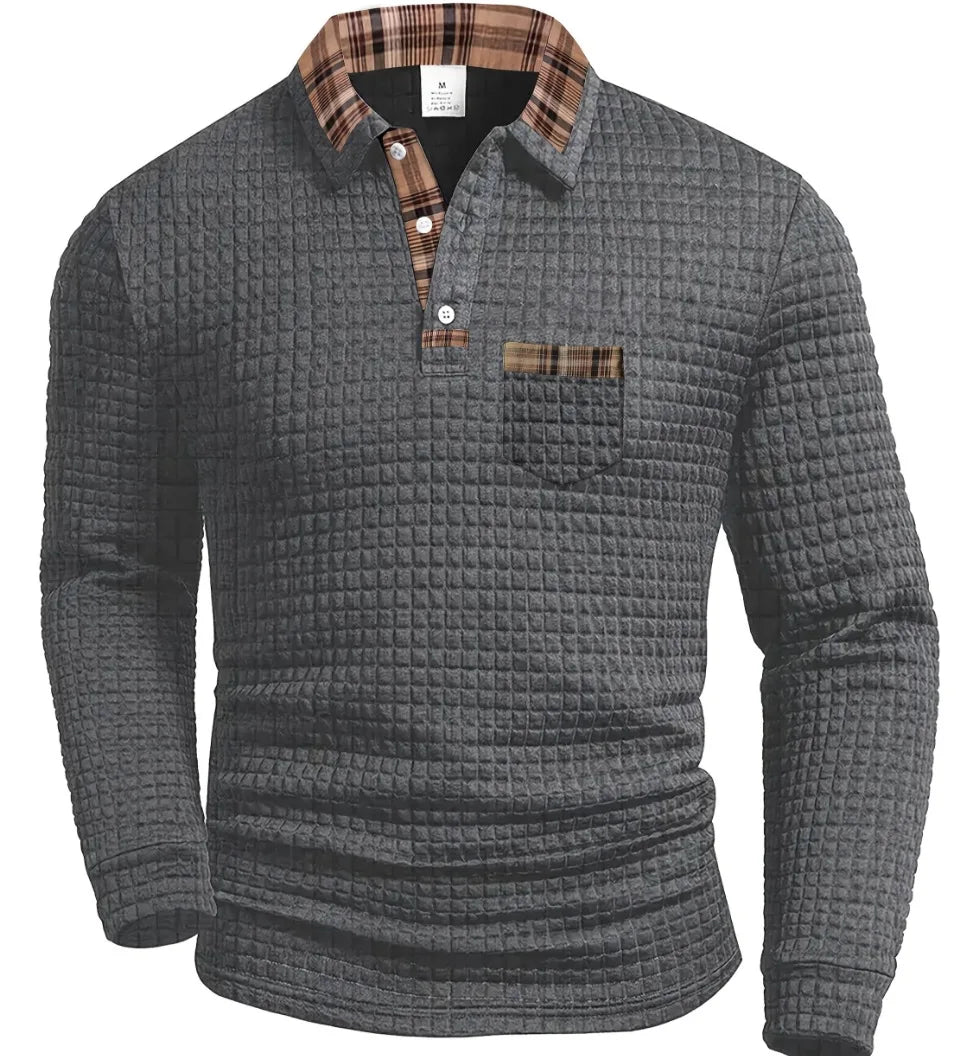 Everett - Waffle Knit Shirt-Collar Jumper