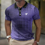 Leander - Modern Geometric Print Polo Shirt