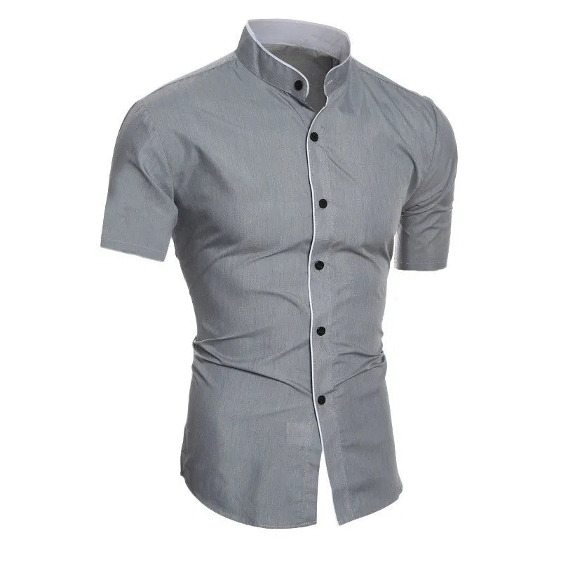 Malachi - Short Sleeve High Collar Shirt