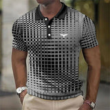 Leander - Modern Geometric Print Polo Shirt