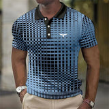 Leander - Modern Geometric Print Polo Shirt