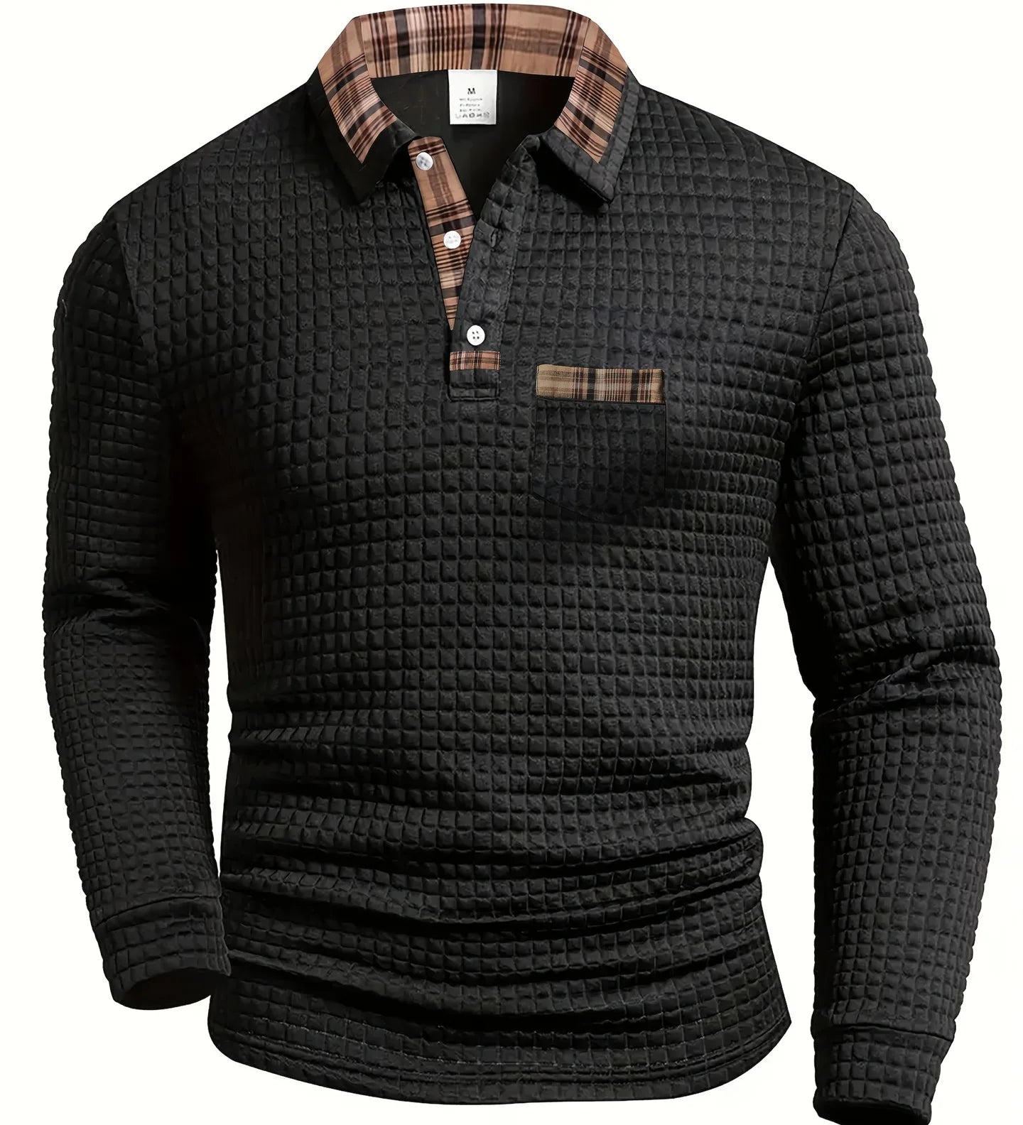 Everett - Waffle Knit Shirt-Collar Jumper