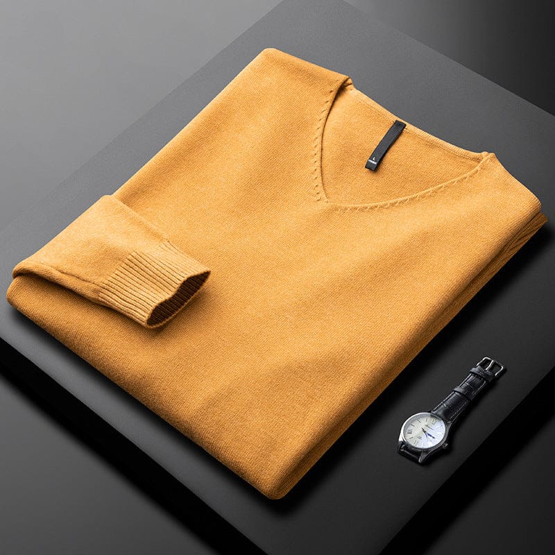 Gideon - Fine Knit V-Neck Jumper