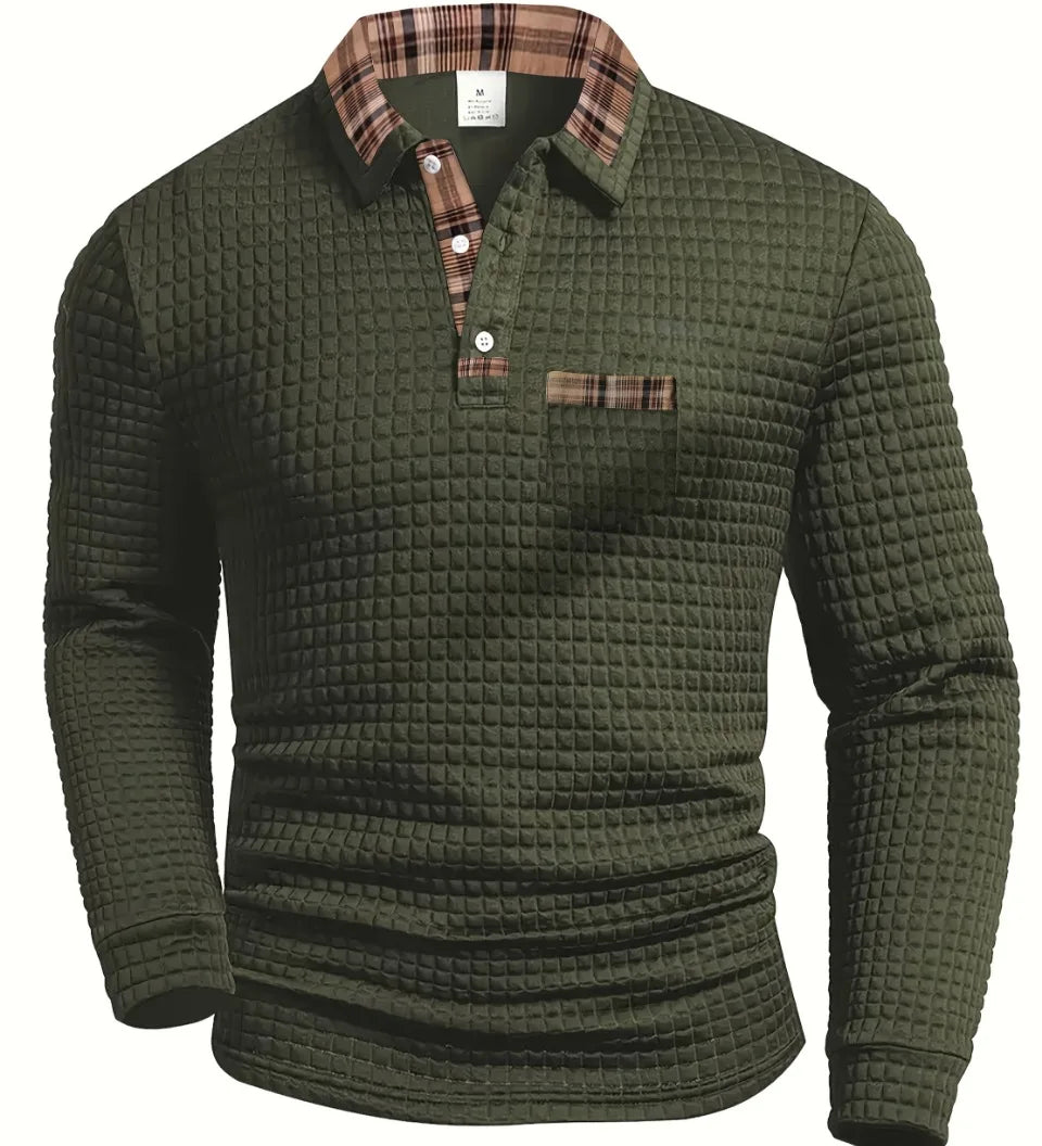 Everett - Waffle Knit Shirt-Collar Jumper