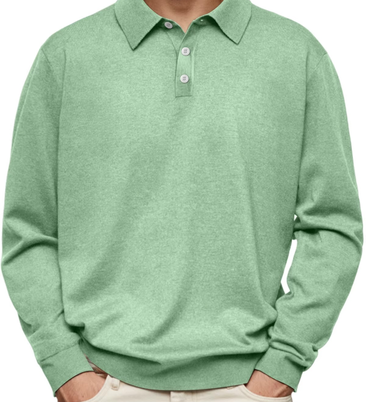 Houston - Ribbed Long Sleeve Polo Shirt