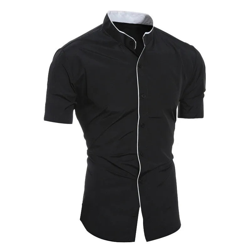 Malachi - Short Sleeve High Collar Shirt