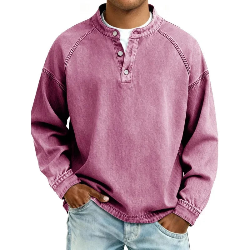 Marcus - Washed Denim Pullover Shirt