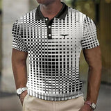 Leander - Modern Geometric Print Polo Shirt