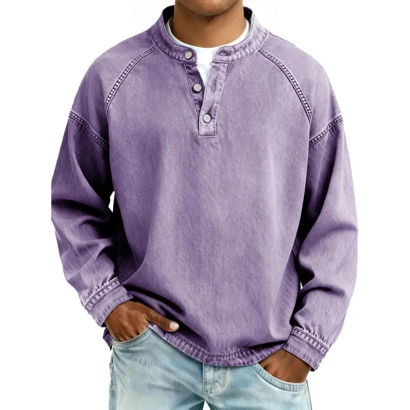 Marcus - Washed Denim Pullover Shirt