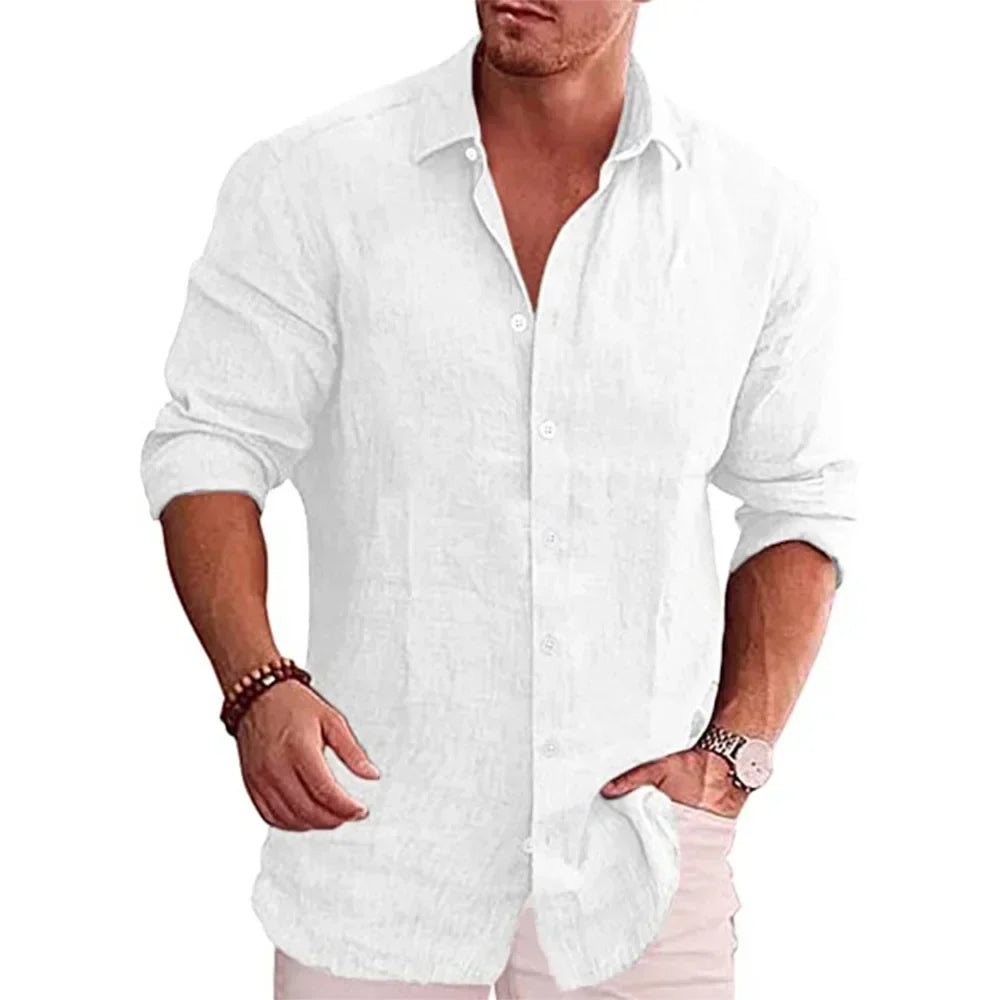 Larkin - Modern Fit Linen Button Shirt