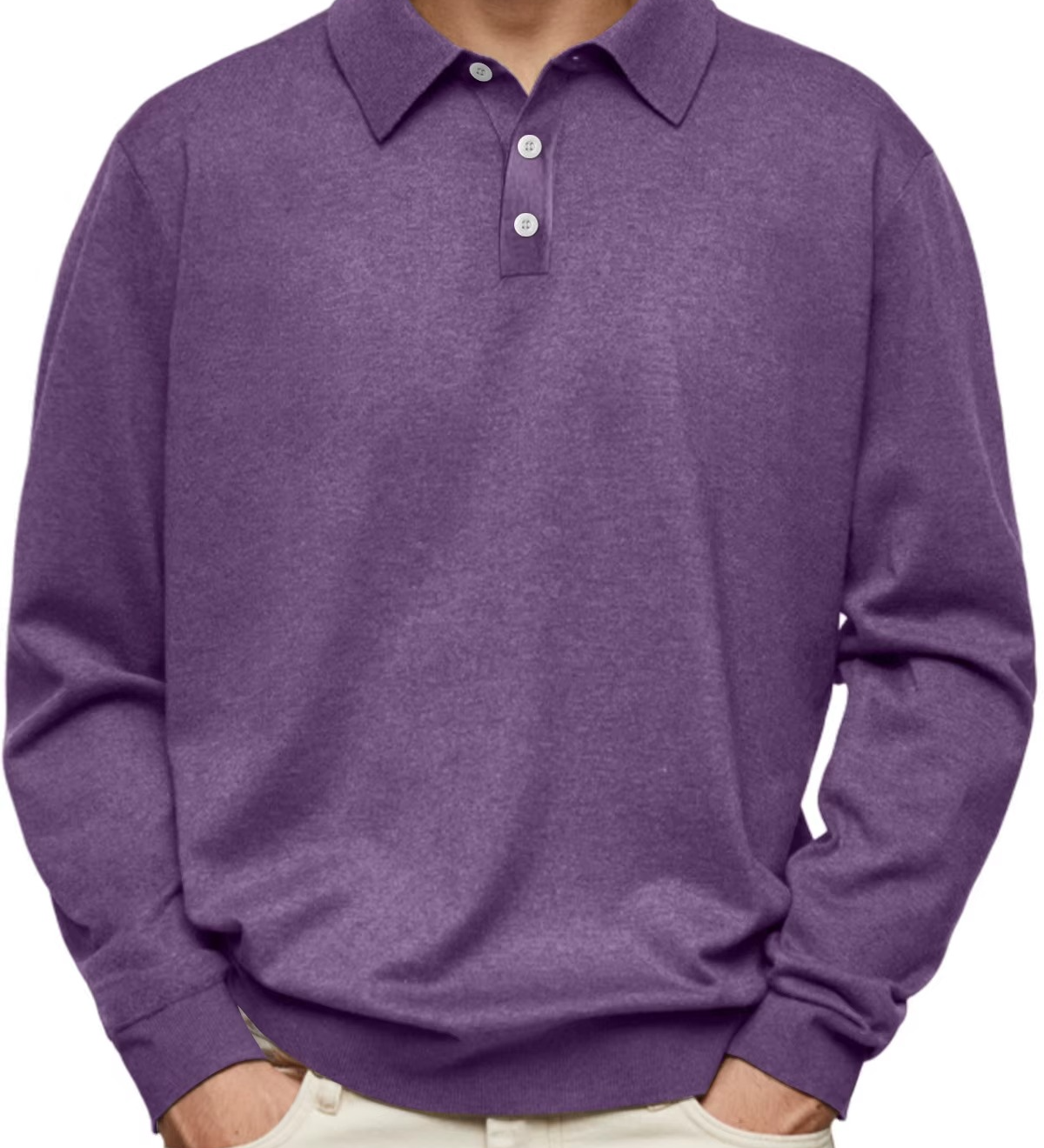 Houston - Ribbed Long Sleeve Polo Shirt