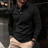 Chadwick - Knit Long Sleeve Polo Shirt
