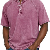 Leo - Vintage Button T-Shirt for Men