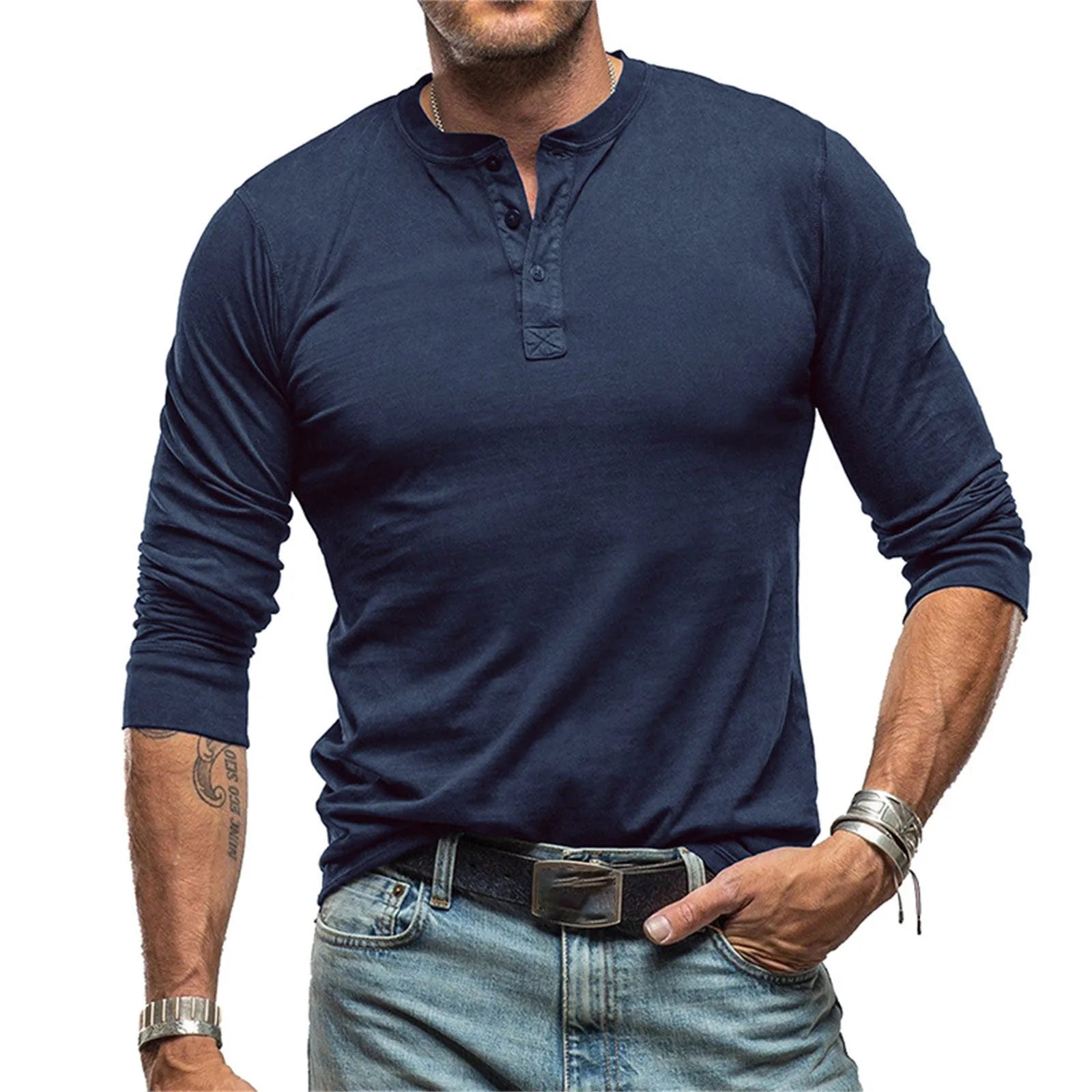 Fulton - Fitted Long Sleeve Henley T-Shirt