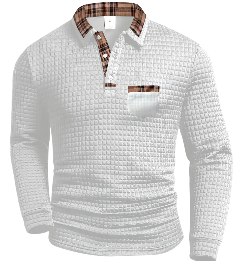 Everett - Waffle Knit Shirt-Collar Jumper