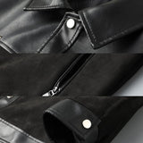 Raventon Suede-Panel Leather Jacket