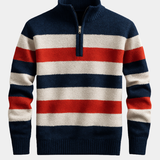 Tristan - Striped Half-Zip Jumper