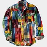 Holden - Long Sleeve Colour Block Patchwork Shirt