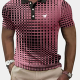 Leander - Modern Geometric Print Polo Shirt