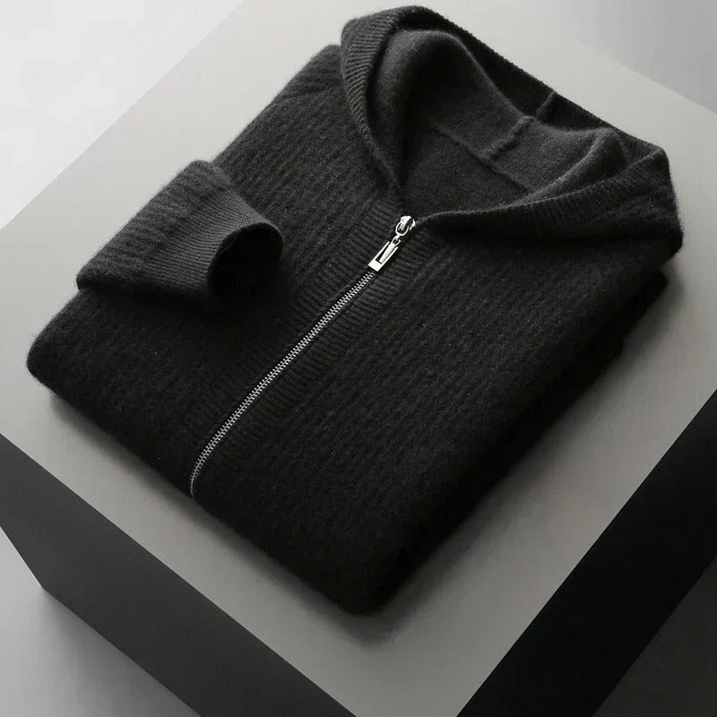 Malcolm - Zip-Through Knit Cardigan