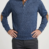Kelvin - Marled Button Neck Jumper