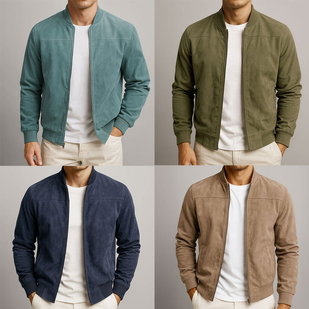 Adrian | Modern Suede Bomber Jacket