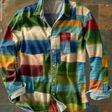 Holden - Long Sleeve Colour Block Patchwork Shirt