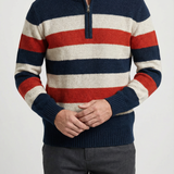 Tristan - Striped Half-Zip Jumper