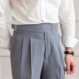 Hubert - Classic High-Waist Buckle Trousers