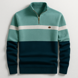 Cecil - Colour-Block Zip Neck Jumper