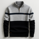 Cecil - Colour-Block Zip Neck Jumper