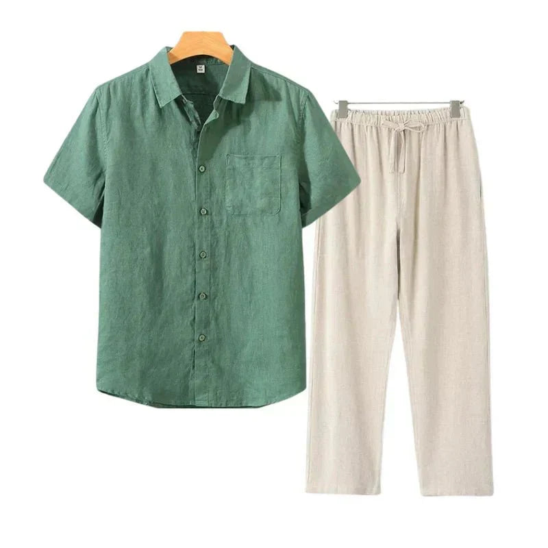Juvana Linen Short Sleeve Set