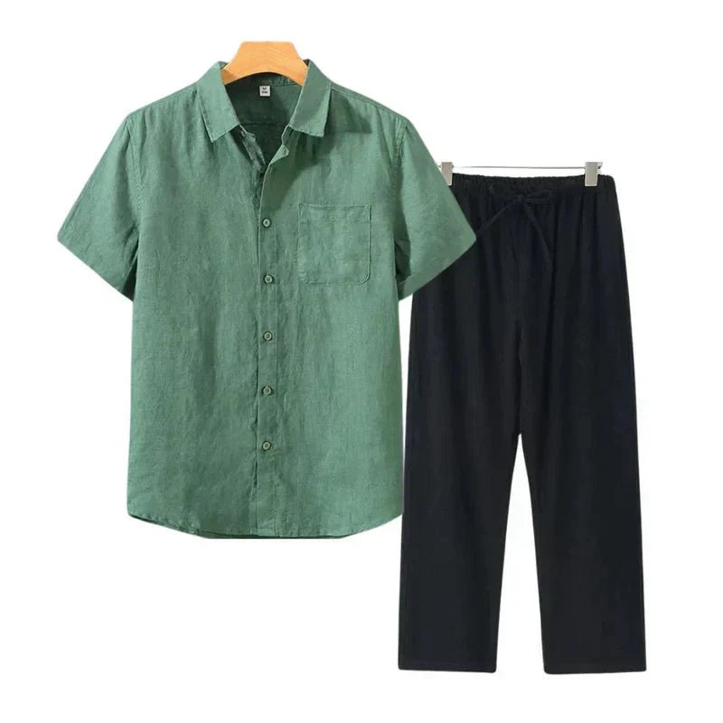 Juvana Linen Short Sleeve Set