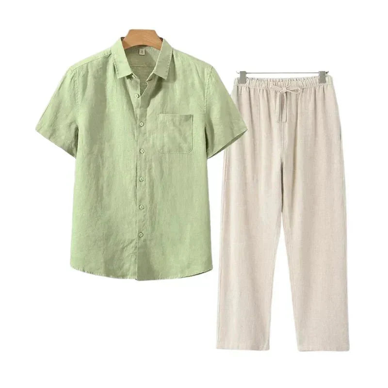 Juvana Linen Combo Short Sleeve