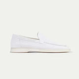 Classic Suède Loafer Pearl White