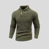 Hector - Basketweave Shawl Collar Jumper