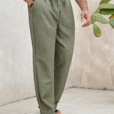 Isaac - Olive Summer Linen Trousers