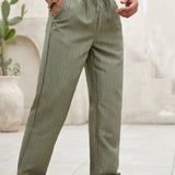 Isaac - Olive Summer Linen Trousers